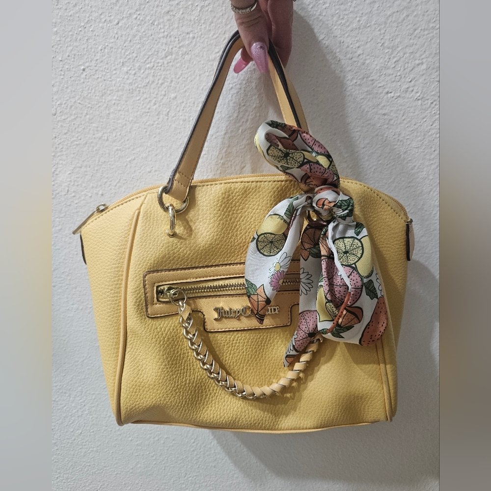 ✨️JUICY COUTURE YELLOW LEATHER ORIGINAL SATCHET PURSE✨️ OG JUICY COUTURE